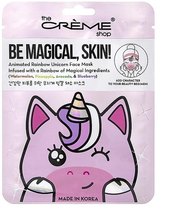 Тканевая маска "Единорог" - The Cryme Shop Face Mask Be Magical, Skin! Unicorn — фото N1