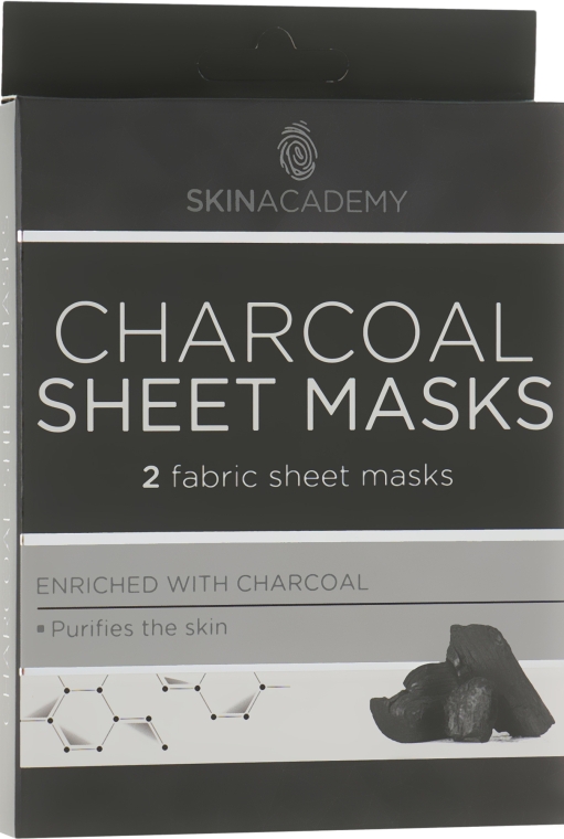 Маска для обличчя - Skin Academy Charcoal Sheet Masks — фото N1