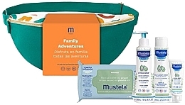 Духи, Парфюмерия, косметика Набор - Mustela Family Adventures Banana Bag Terracota (bag + wipes/60pcs + milk/300ml + gel/200ml + cr/40ml)