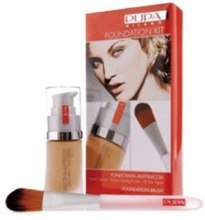 Духи, Парфюмерия, косметика Набор - PUPA MAKE UP FOUNDATION KIT Light Beige (Foundation/30ml + Brush)