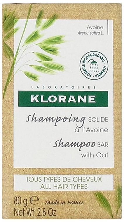 Твердий шампунь з вівсом - Klorane Solid Shampoo Bar with Oat — фото N1