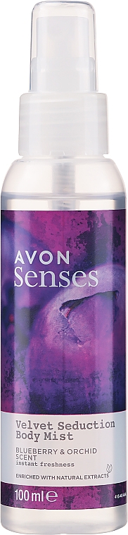 Мист для тела "Черника и орхидея" - Avon Senses Velvet Seduction Body Mist 