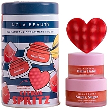 Набір - NCLA Beauty Citrus Spritz Lip Set (l/balm/10ml + l/scrub/15ml + massager) — фото N1