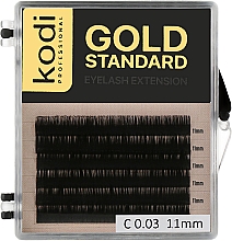 Накладні вії Gold Standart C 0.03 (6 рядів: 11 мм) - Kodi Professional — фото N1