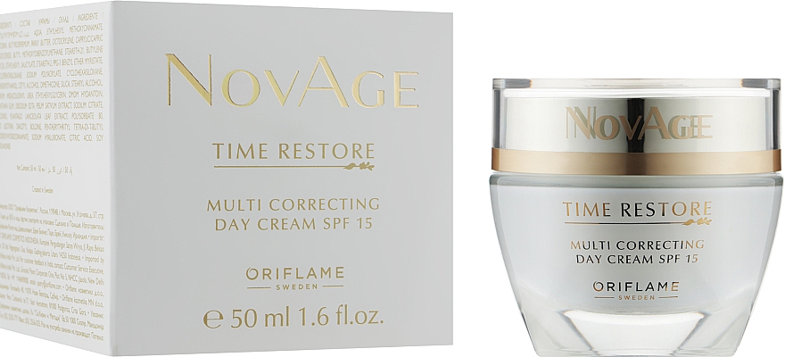 Омолоджувальний денний крем SPF 15 - Oriflame NovAge Time Restore Multi Correcting Day Cream — фото N2