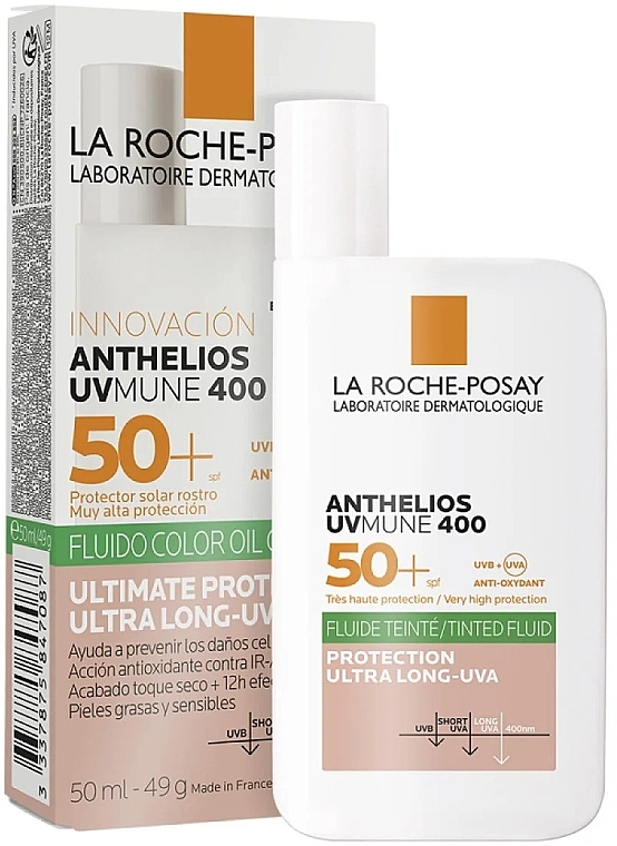 Солнцезащитный флюид с тонирующим эффектом - La Roche Posay Anthelios UVmune 400 Tinted Fluid SPF50+ — фото N1