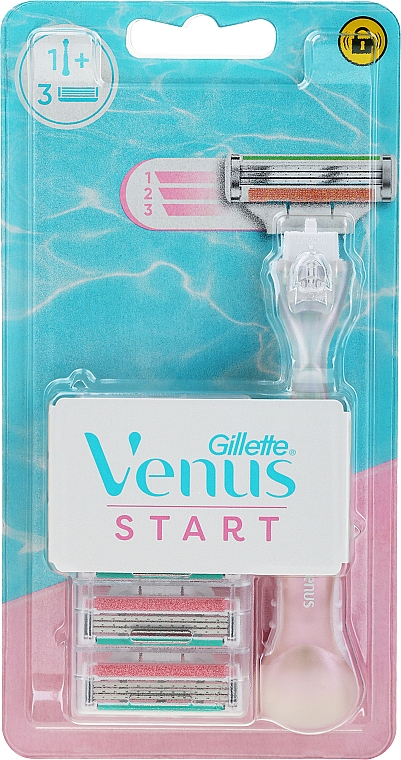 Бритвенный станок с 3 сменными кассетами - Gillette Venus Start — фото N1