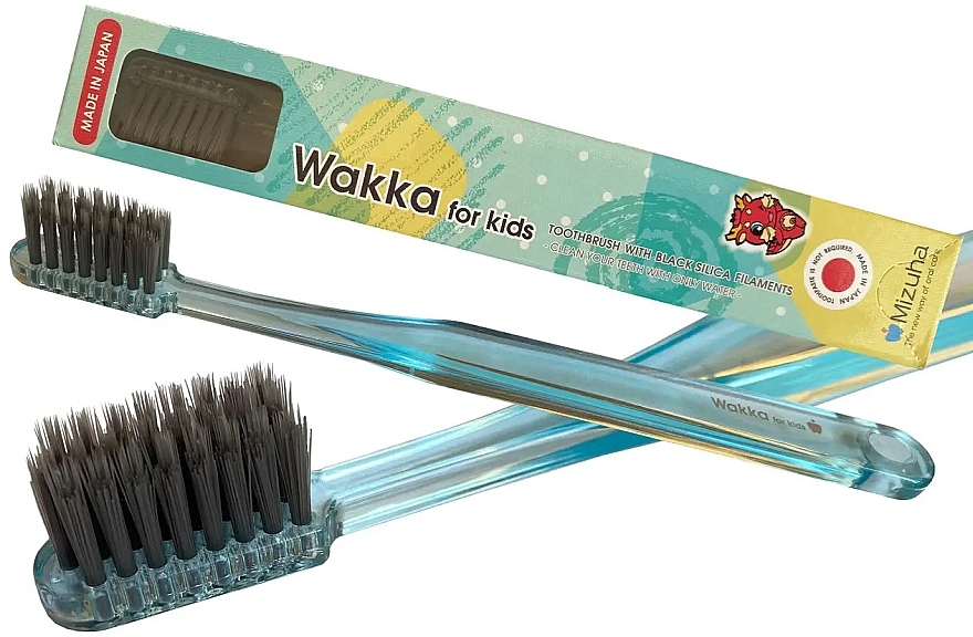 Зубная щетка для детей до 6 лет, мягкая, голубая - Mizuha Wakka For Kids Toothbrush — фото N4
