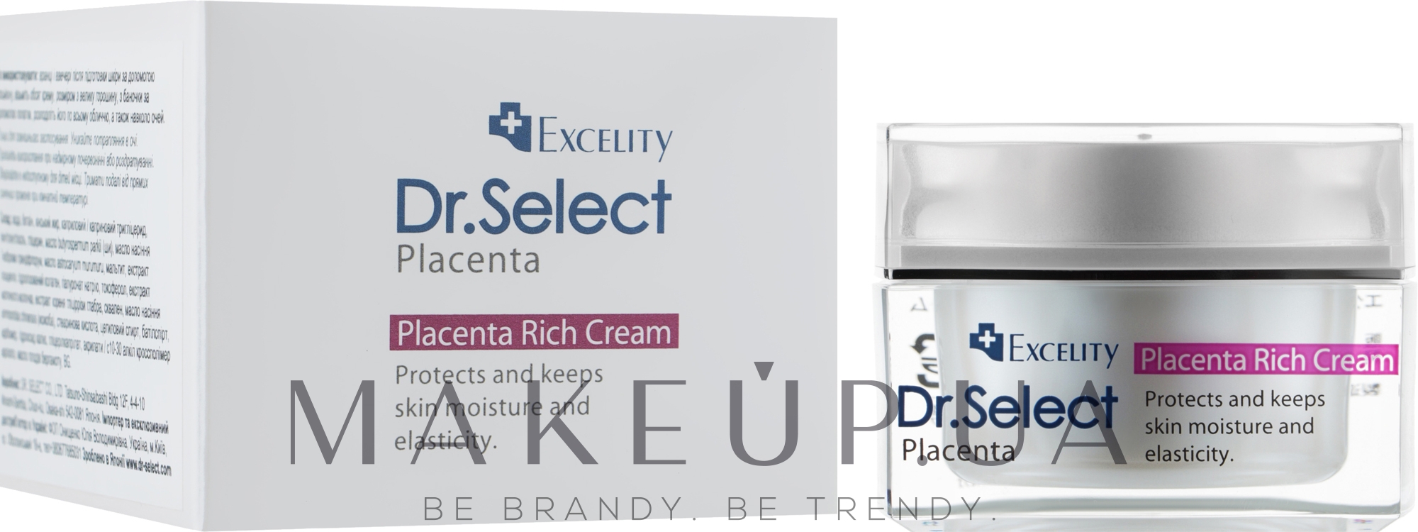 Насичений крем, який потужно зволожує, для обличчя й зони навколо очей - Dr.Select Excelity Placenta Rich Cream — фото 30ml
