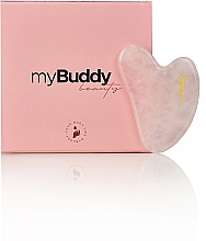 Камінь гуаша з рожевого кварцу для масажу обличчя - myBuddy — фото N1