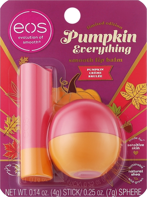 Набор бальзамов для губ - EOS Pumpkin Everything Limited Edition Stick & Sphere Lip Balm (l/balm/4g + l/balm/7g)
