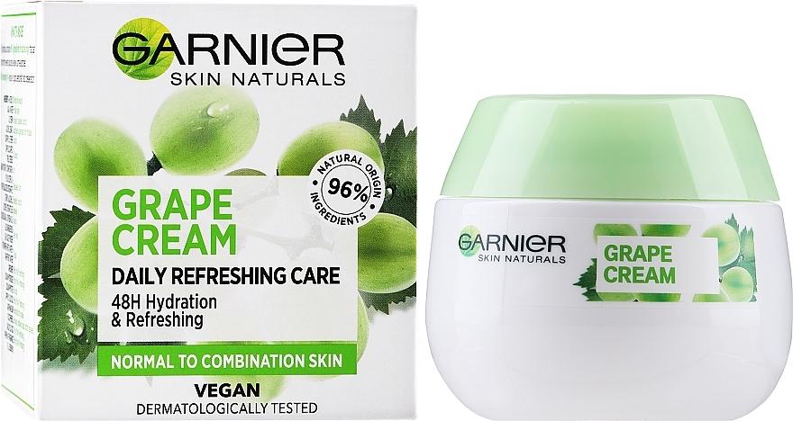 Дневной крем для сохранения молодости для нормальной и комбинированной кожи "Основной Уход" - Garnier Skin Naturals Botanical Cream With Grape Water — фото N2