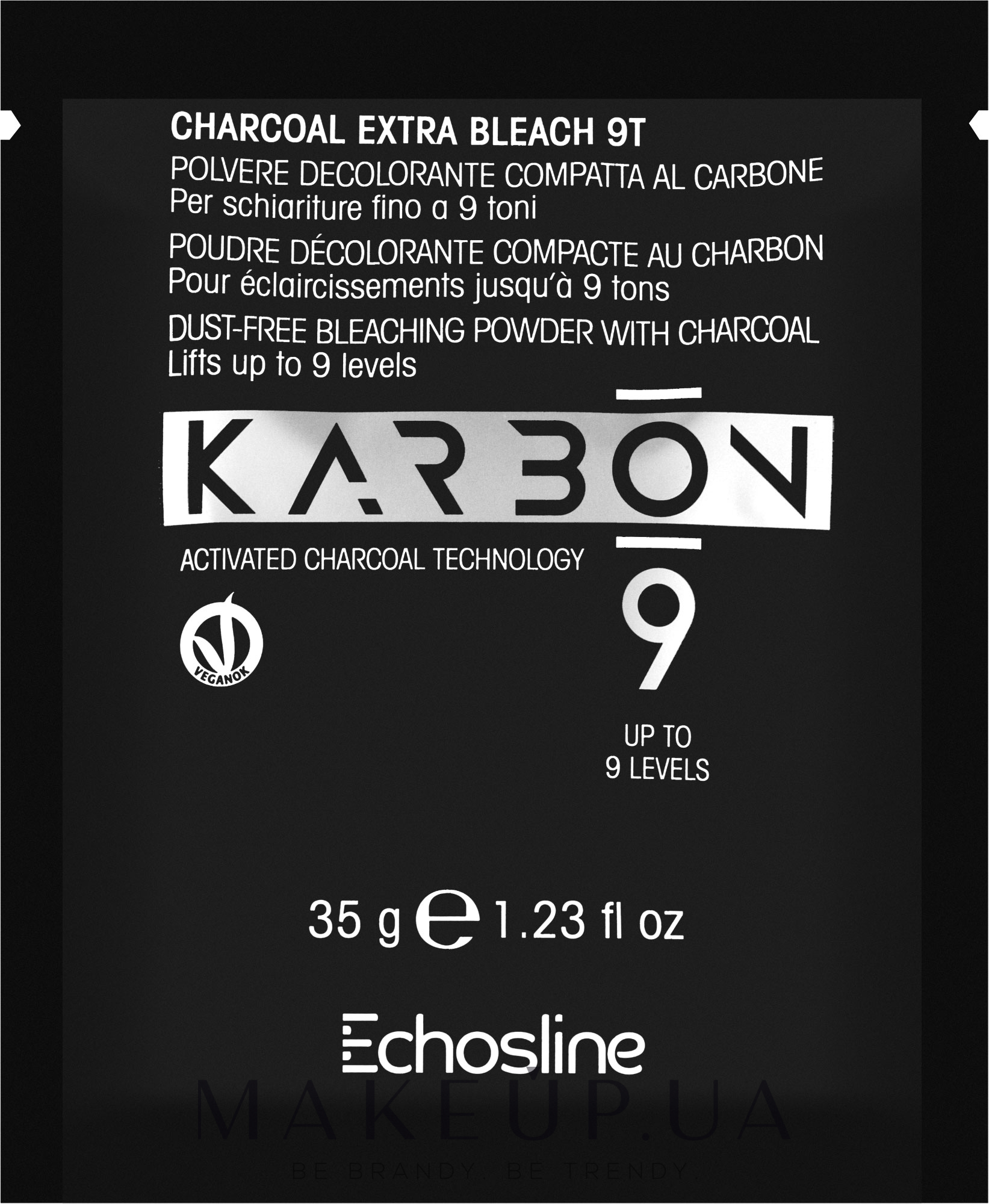 Echosline 9 Charcoal Extra Bleach 9T - Обесцвечивающий угольный порошок для  осветления до 9 тонов: купить по лучшей цене в Украине | Makeup.ua