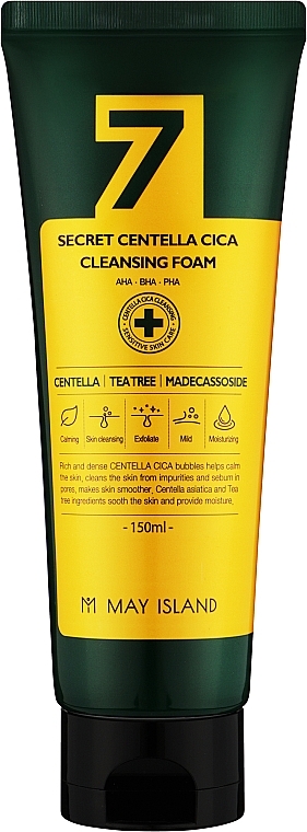Очищающая пенка для проблемной кожи лица с экстрактом центеллы - May Island 7 Days Secret Centella Cica Cleansing Foam — фото N1