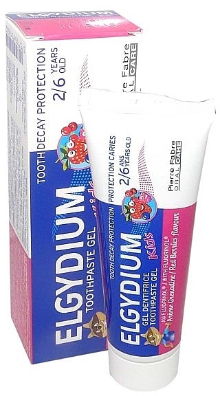 Детская гелевая зубная паста "Лесные ягоды" - Elgydium Kids 2/6 Gel Toothpaste Red Berries — фото N1