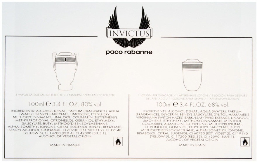 Paco Rabanne Invictus - Набір (edt/100ml + a/sh/lot/100ml) — фото N4