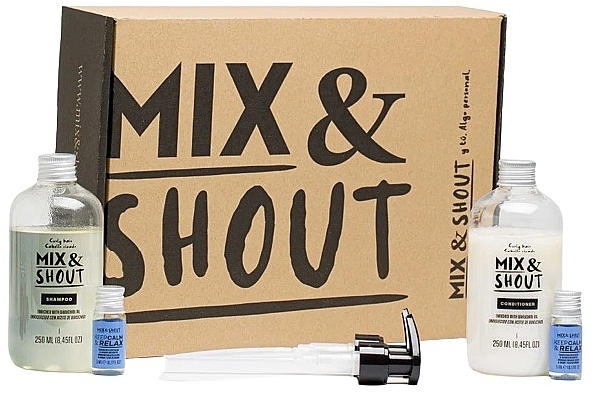Набір для кучерявого волосся - Mix & Shout Soothing (sham/250ml + condit/250ml + ampoul/2x5ml) — фото N1