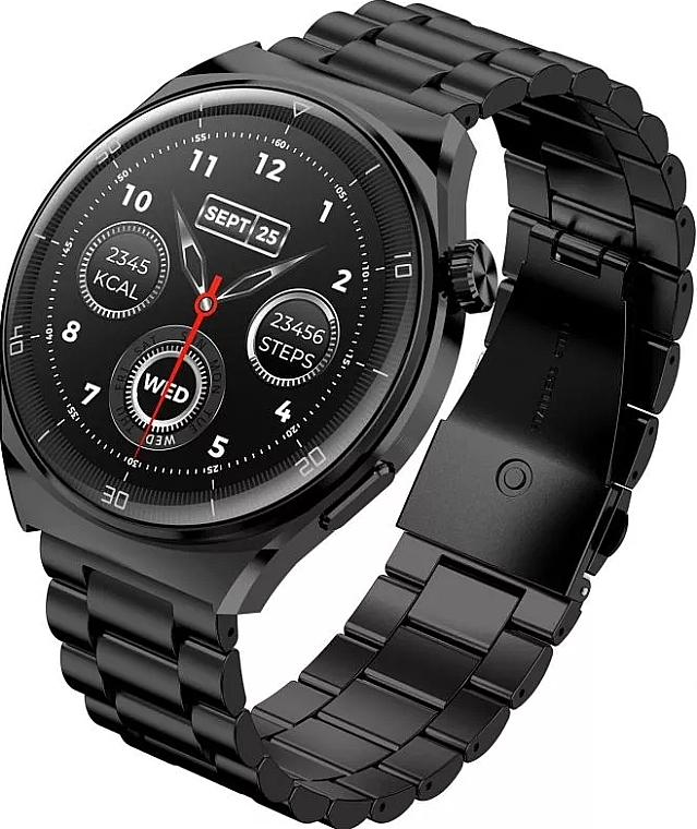 Чоловічий смарт-годинник - Garett Smartwatch V12 Black Steel — фото N1