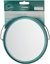 Зеркало двухстороннее для бритья мужское, 12.5 см, зеленое - Titania — фото N1