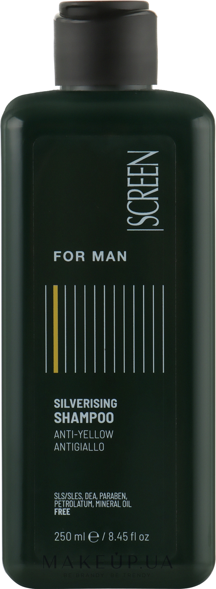 Мужской шампунь с антижелтым эффектом - Screen For Man Silverising Shampoo  — фото 250ml