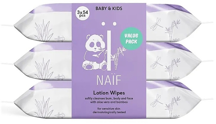 Влажные салфетки для чувствительной кожи - Naif Lotion Wipes — фото N1