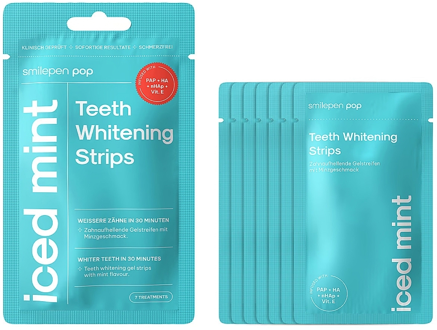 Отбеливающие полоски для зубов - SwissWhite Smilepen Pop Iced Mint Teeth Whitening Strips — фото N2