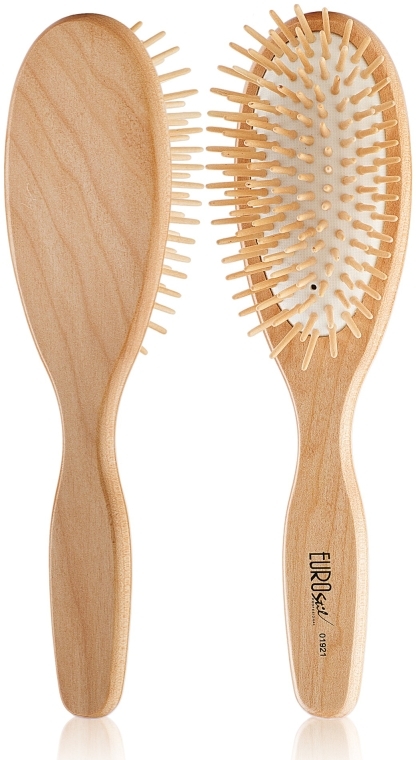 Дерев'яна масажна щітка для волосся, 01921, овальна - Eurostil Oval Brush Grande — фото N1