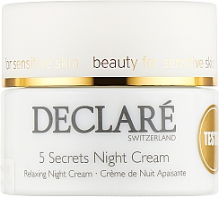 Парфумерія, косметика Нічний відновлювальний крем "5 секретів" - Declare Stress Balance 5 Secrets Night Cream (тестер)