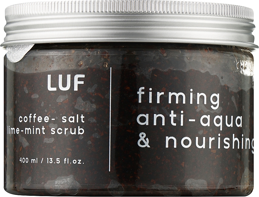 Зміцнювальний кавово-сольовий скраб з кофеїном, м'ятою та лаймом - Luff Coffee-Salt Lime-Mint Scrub — фото N1