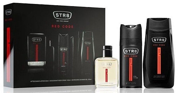 STR8 Red Code - Набір (ash/lot/50ml + deo/spray/150ml + sh/gel/250ml) — фото N1