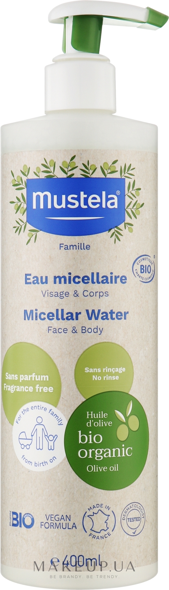 Міцелярна вода для обличчя й тіла - Mustela Famille Micellar Water Face & Body — фото 400ml