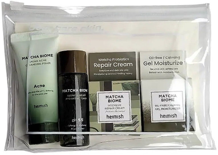 Набор - Heimish Matcha Mini Kit (foam/30ml + toner/30 ml + cr/gel/5ml + cr/5ml ) — фото N1