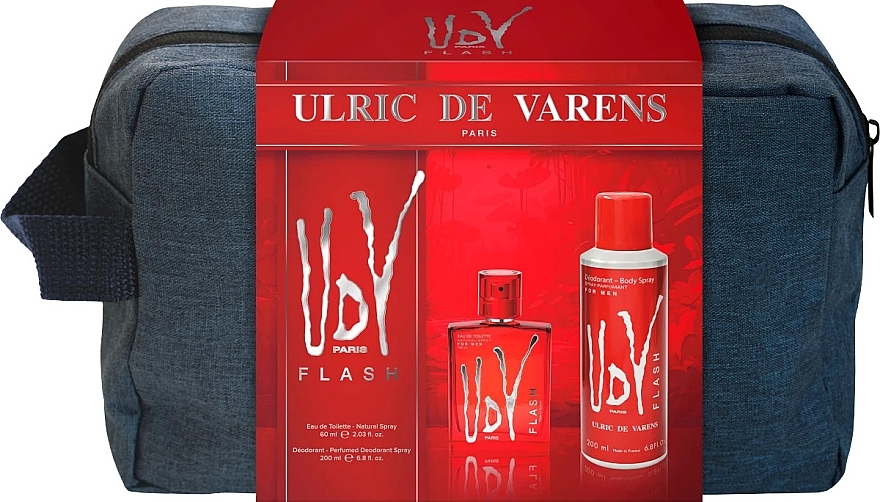 Ulric de Varens UDV Flash - Набір (edt/60ml + deo/200ml + bag) — фото N1