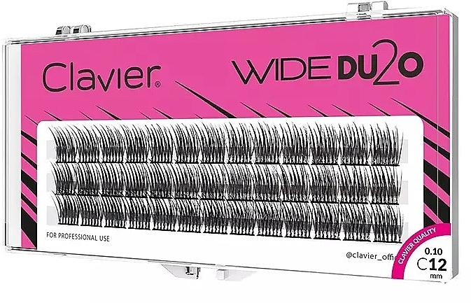 Накладные ресницы, 12 мм - Clavier Wide DU2O Eyelashes — фото N1