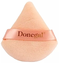Пуховка для пудры велюровая, треугольная, розовая - Donegal — фото N1