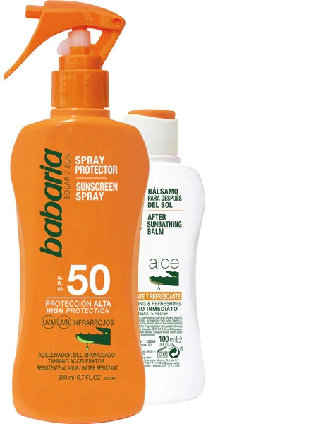 Набор - Babaria Sun Aloe Vera (b/spray/200ml + balm/100ml) — фото N1