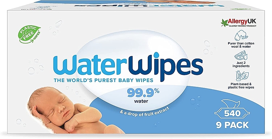 Детские влажные салфетки, 540 шт. - WaterWipes Baby Wipes — фото N1