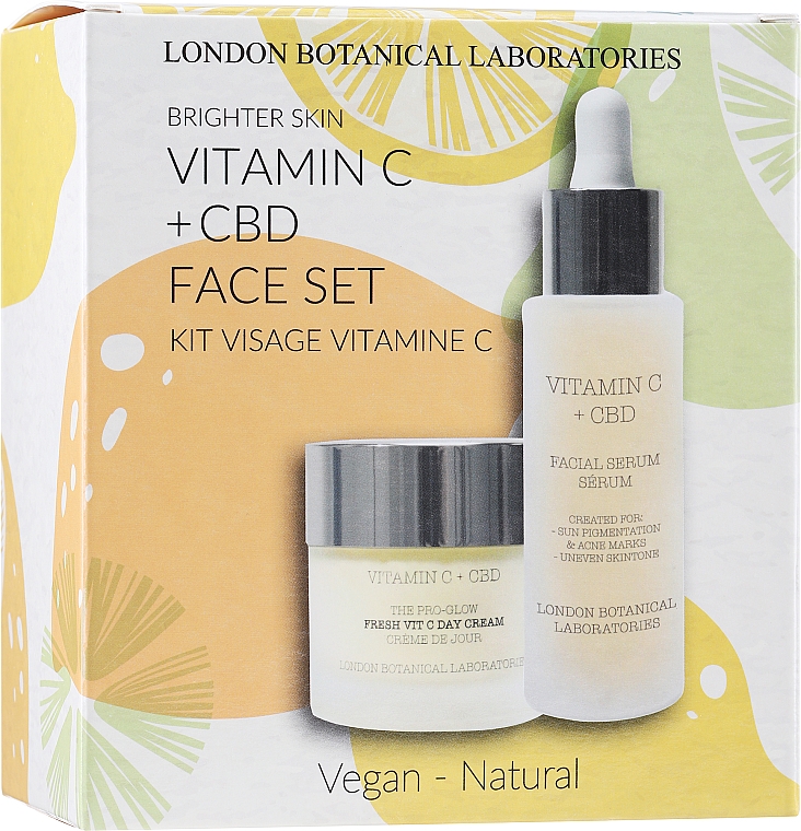 Набір - London Botanical Laboratories Vitamin C+CBD Face Set (cr/50ml + serum/30ml) — фото N1
