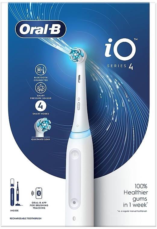 Електрична акумуляторна зубна щітка, біла - Oral-B iO Series 4 — фото N2