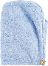Рушник-тюрбан для сушіння волосся, блакитний - Cosmo Shop — фото N1