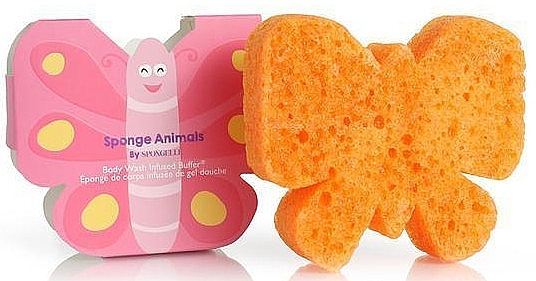 Дитяча пінна багаторазова губка для душу "Качка" - Spongelle Animals Sponge Duck Body Wash Infused Buffer — фото N1