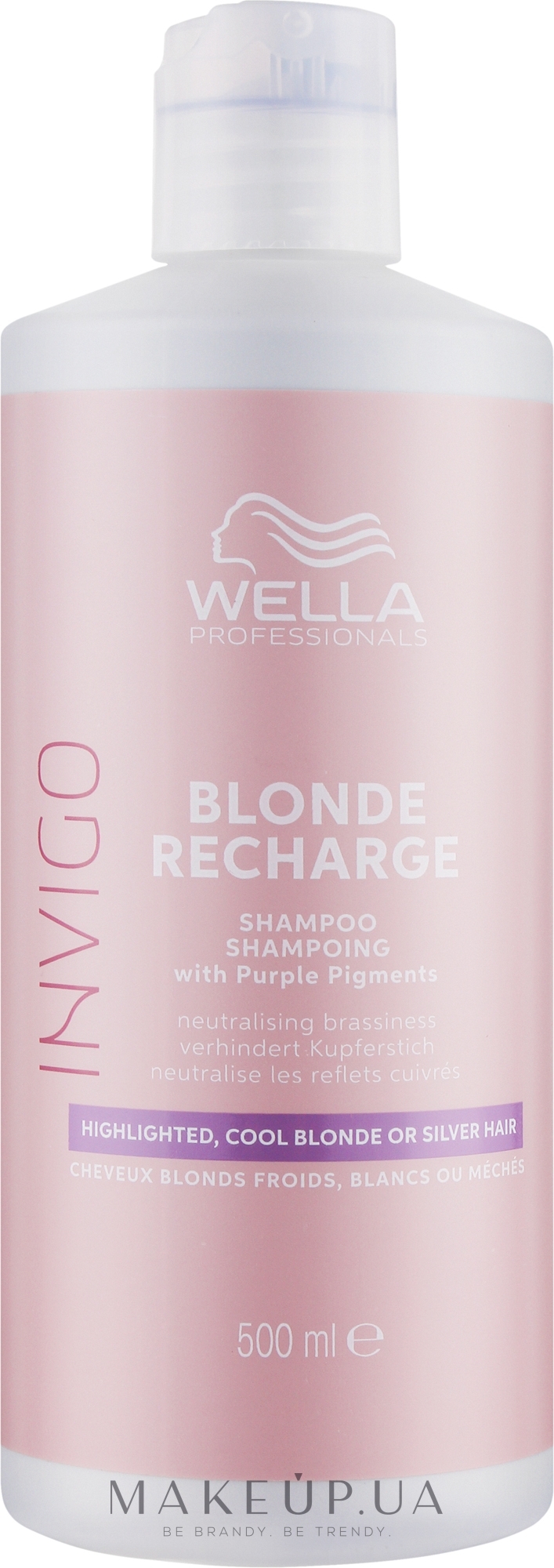 Шампунь-нейтрализатор желтизны - Wella Professionals Invigo Blonde Recharge Color Refreshing Shampoo For Cool Blonde — фото 500ml