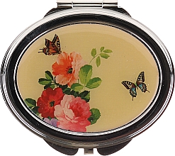 Зеркальце косметическое, "Бабочки", 85451, две бабочки и цветы - Top Choice — фото N1