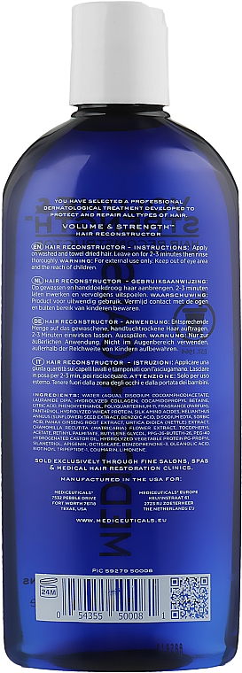 Реконструктом для тонкого, пошкодженого і ослабленого волосся - Mediceuticals Healthy Hair Solutions Volume&Strength — фото N4