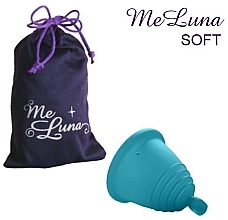 Менструальная чаша с шариком, размер XL, морская волна - MeLuna Soft Shorty Menstrual Cup Ball — фото N1