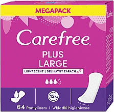 Щоденні гігієнічні прокладки з легким ароматом, 64 шт. - Carefree Plus Large Light Scent — фото N1