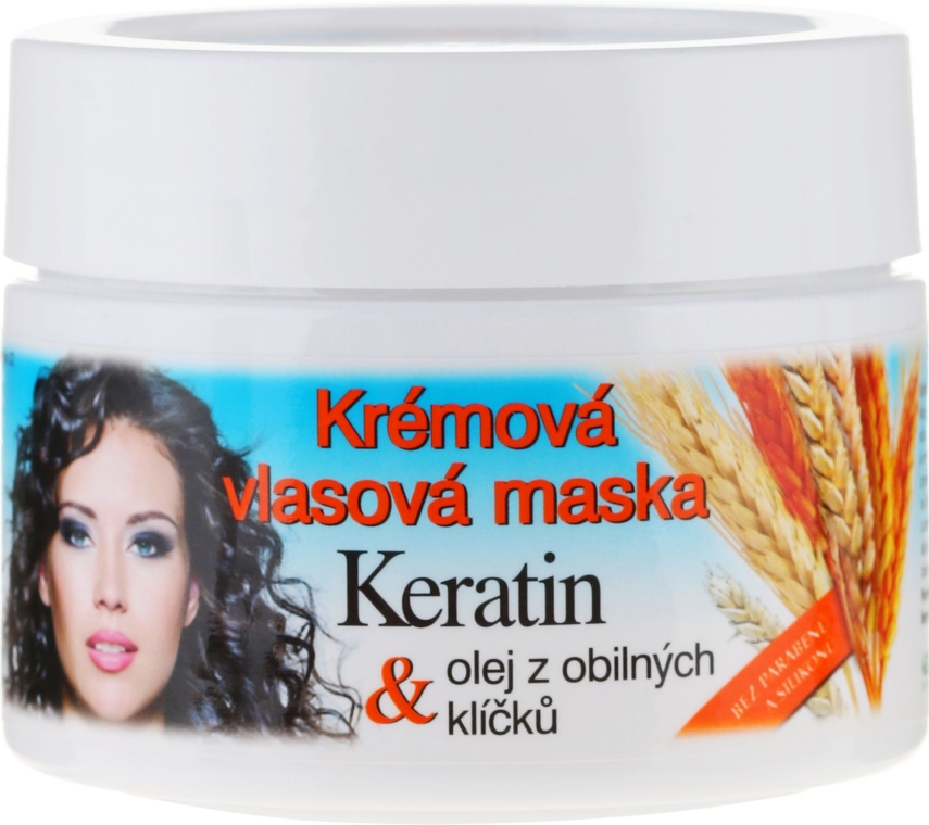 Кремовая маска для волос - Bione Cosmetics Keratin + Grain Sprouts Oil Cream Hair Mask — фото N2
