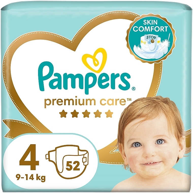 Підгузки Pampers Premium Care Розмір 4 (Maxi) 9-14 кг, 52 підгузка - Pampers — фото N1