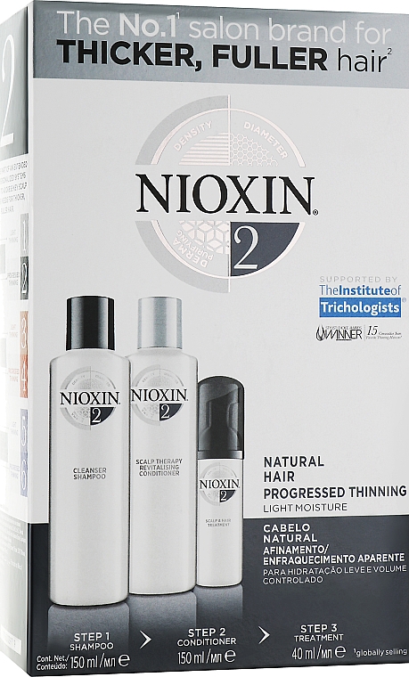 Набір - Nioxin Hair System 2 Kit (shm/150ml + cond/150ml + mask/40ml)