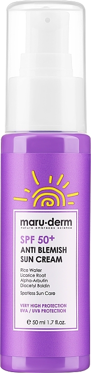 Солнцезащитный крем для лица против пигментных пятен - Maruderm Cosmetics Anti-Blemish Sun Cream SPF 50 — фото N1